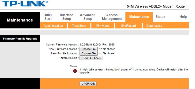 LTE modem firmware update