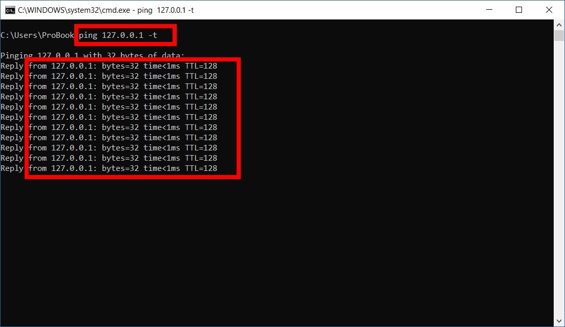 checking localhost ping and access