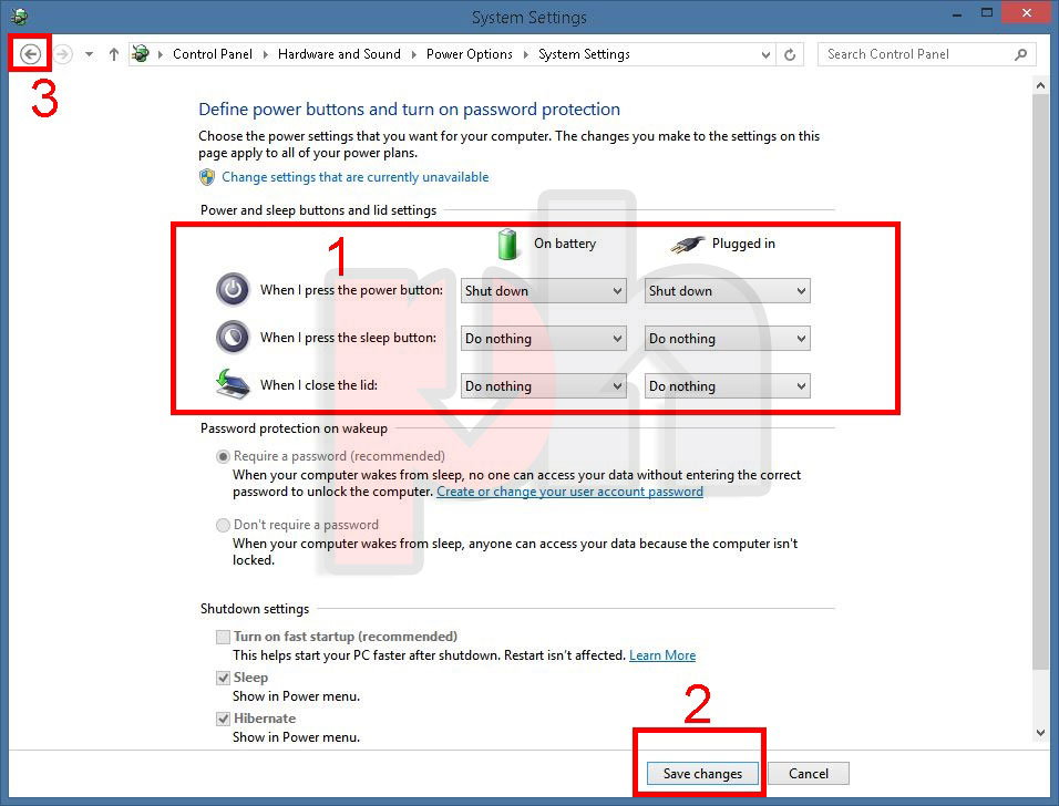 Setting power option configurations