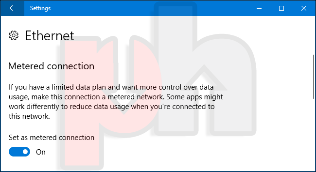 Metered Connection Screenshot