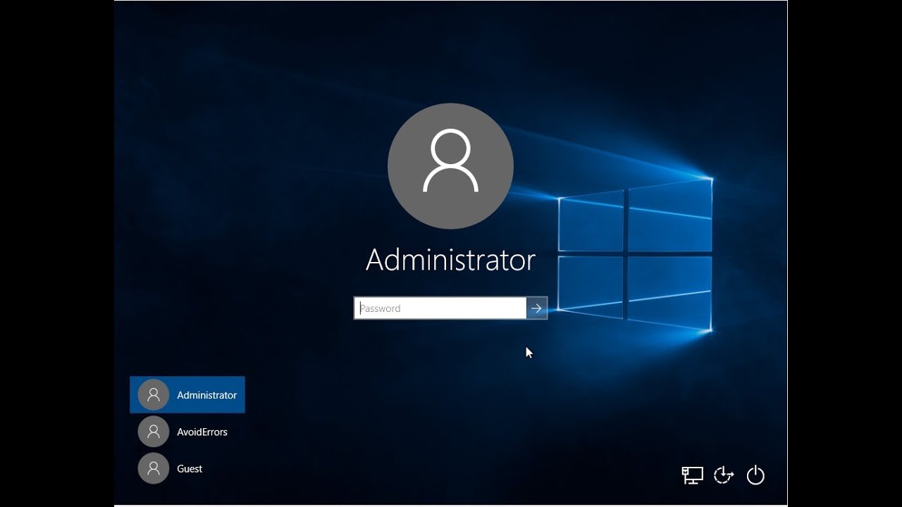 Creating new administrator account in windows