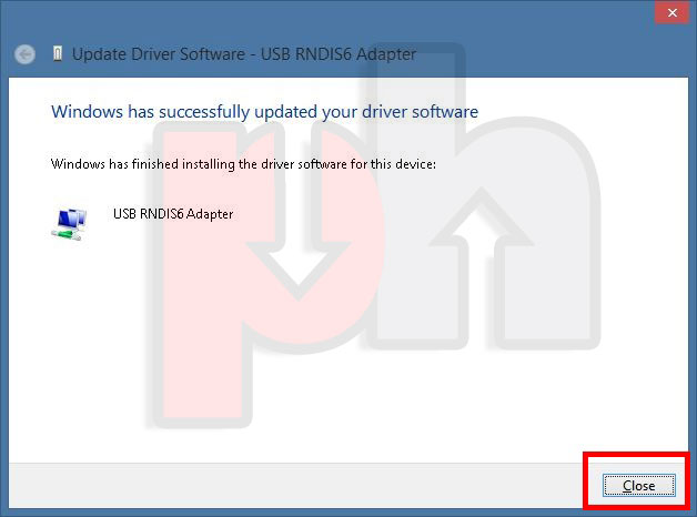 Successful driver instalation screen shot