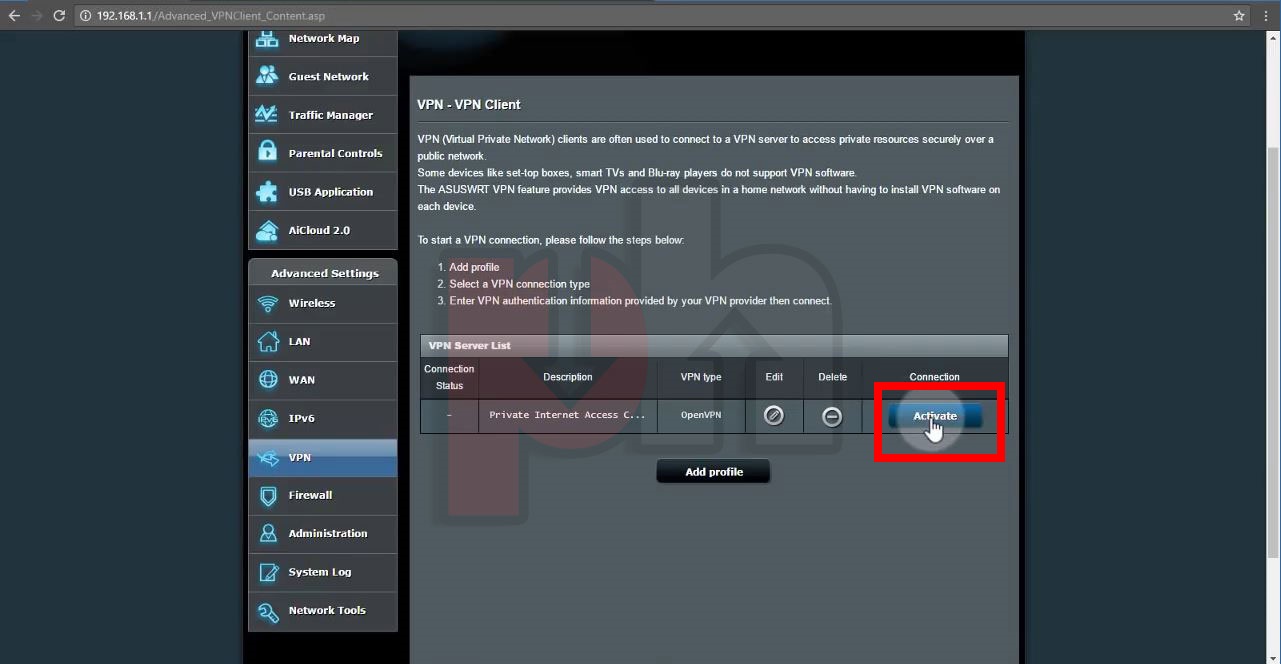 ADSL Modem Open*** connection start process