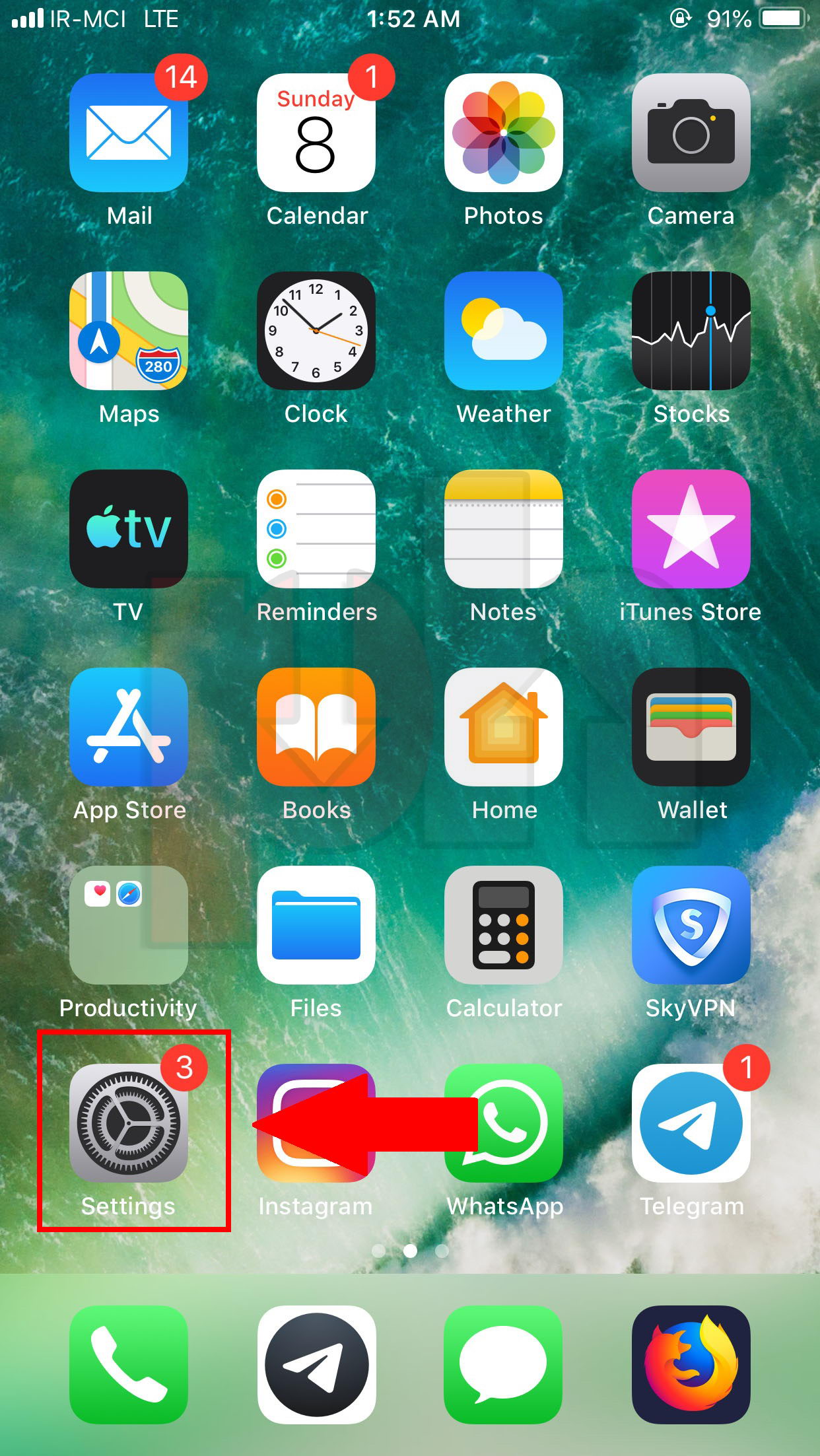 iPhone all apps menu screenshot