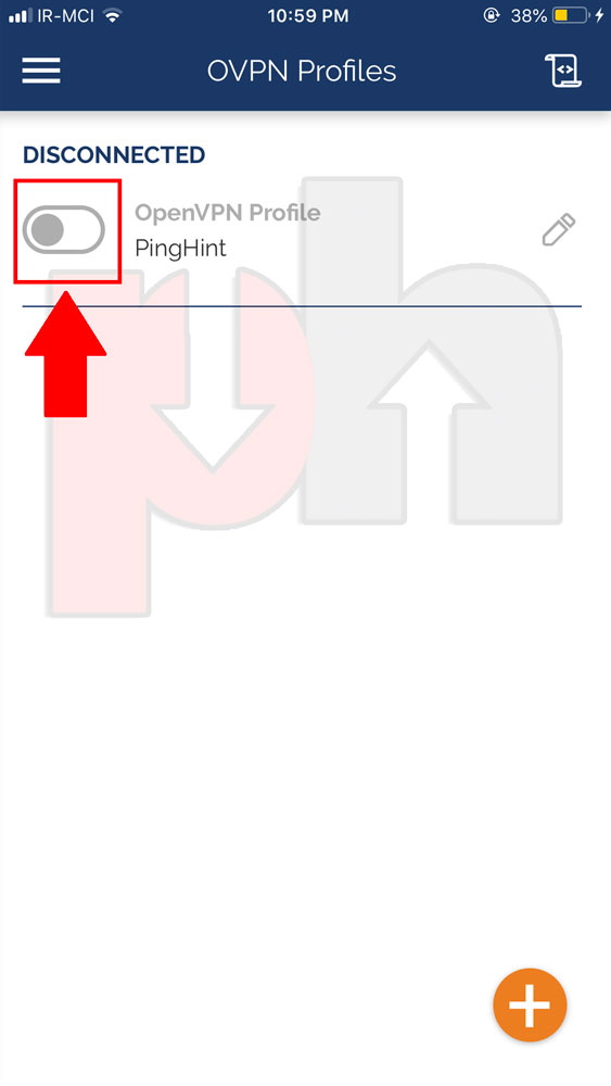 Starting connection screenshot iOS