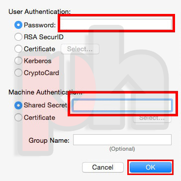 macOS Network window >> authentication settings screenshot