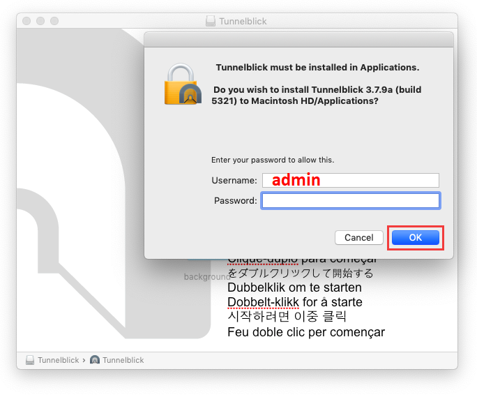 administrator privilege is required for installation