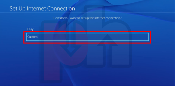 Choosing custom settings for cable network type in console