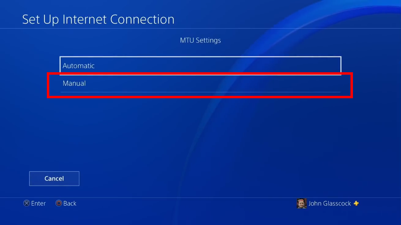 configuring manual mtu settings for ps console
