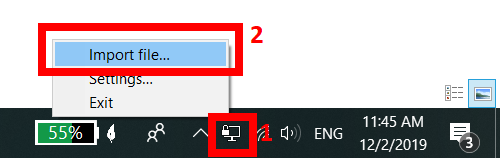 Opening the required application screenshot