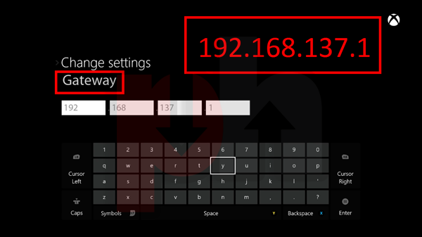 Typing gateway on Xbox one/Xbox 360 game console
