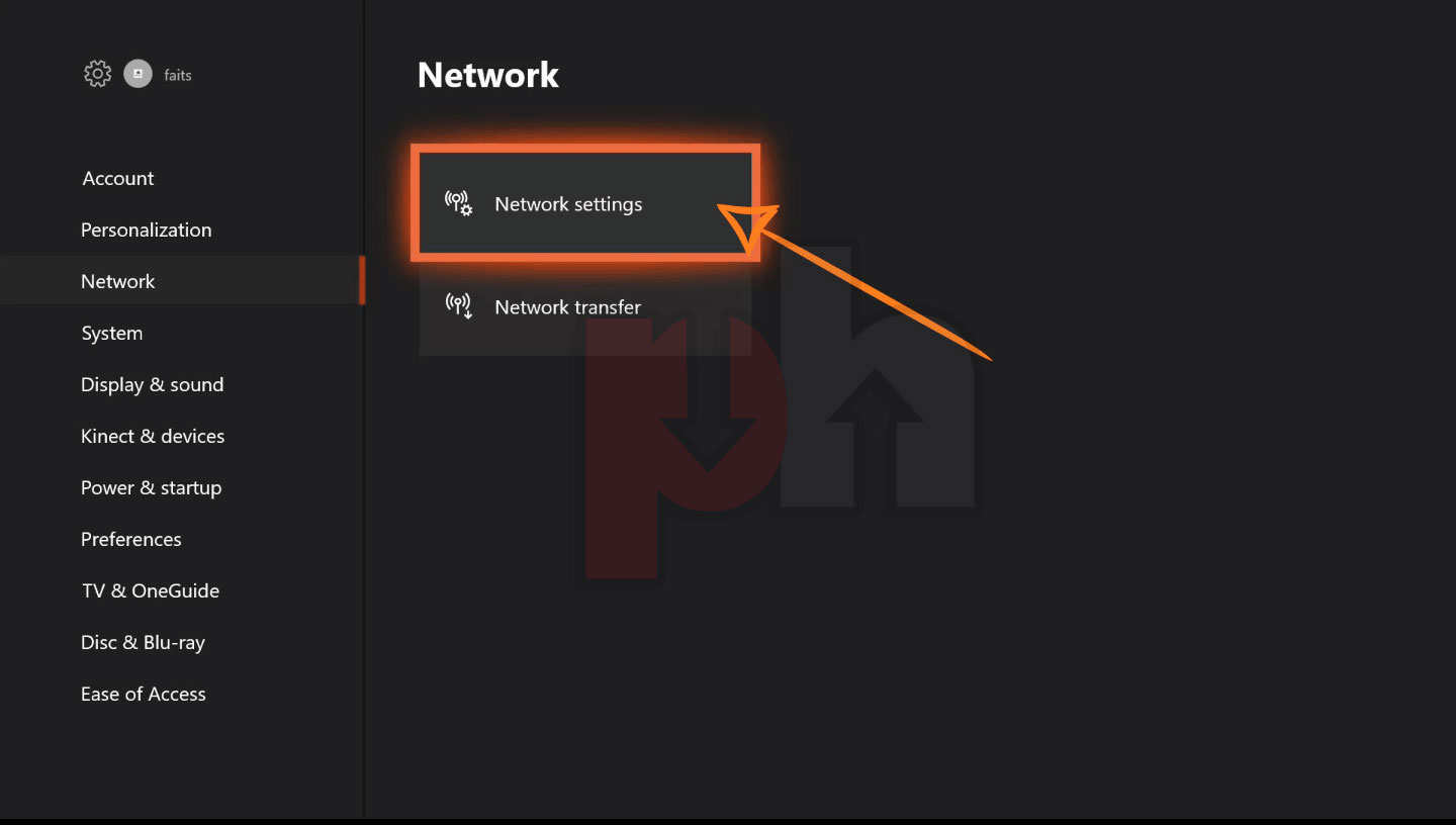 Entering Network settings on Xbox one/Xbox 360 game console